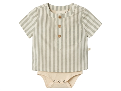 Lil Atelier turtledove striped loose body shirt